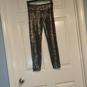 Nike Black and Gold Women's Leggings